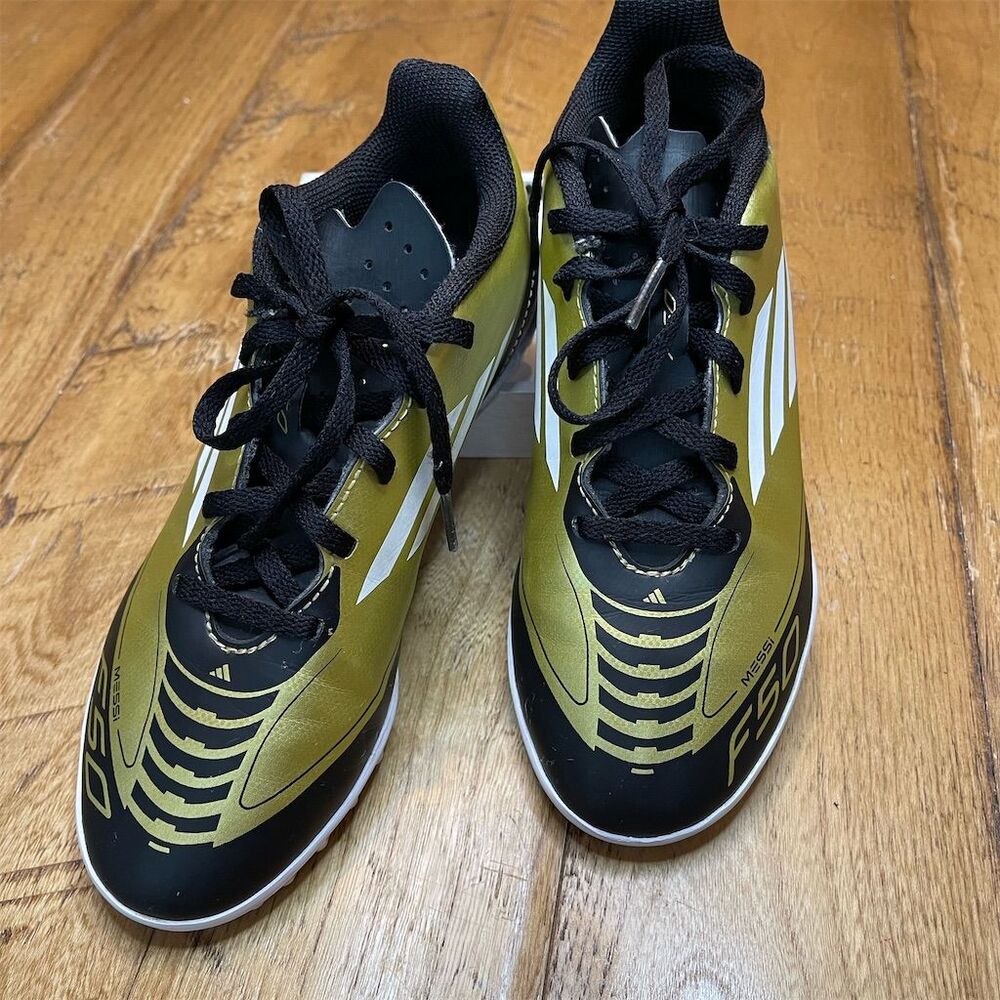 Adidas Kids' F50 Club Messi Turf Soccer Sneakers Gold Size 3.5
